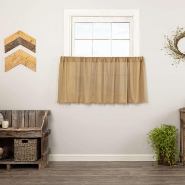 Tobacco Cloth Khaki Tier Fringed Set of 2 L24xW36 - The Fox Decor